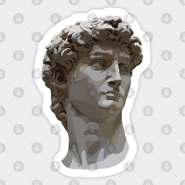 David of Michelangelo Colorblock Head Sticker by ReverieCompany